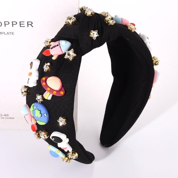 Astronaut Space Headband Women Rhinestone Star Planet Celestial Accessories main image 6